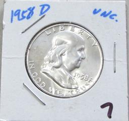 1958-D UNC FRANKLIN HALF