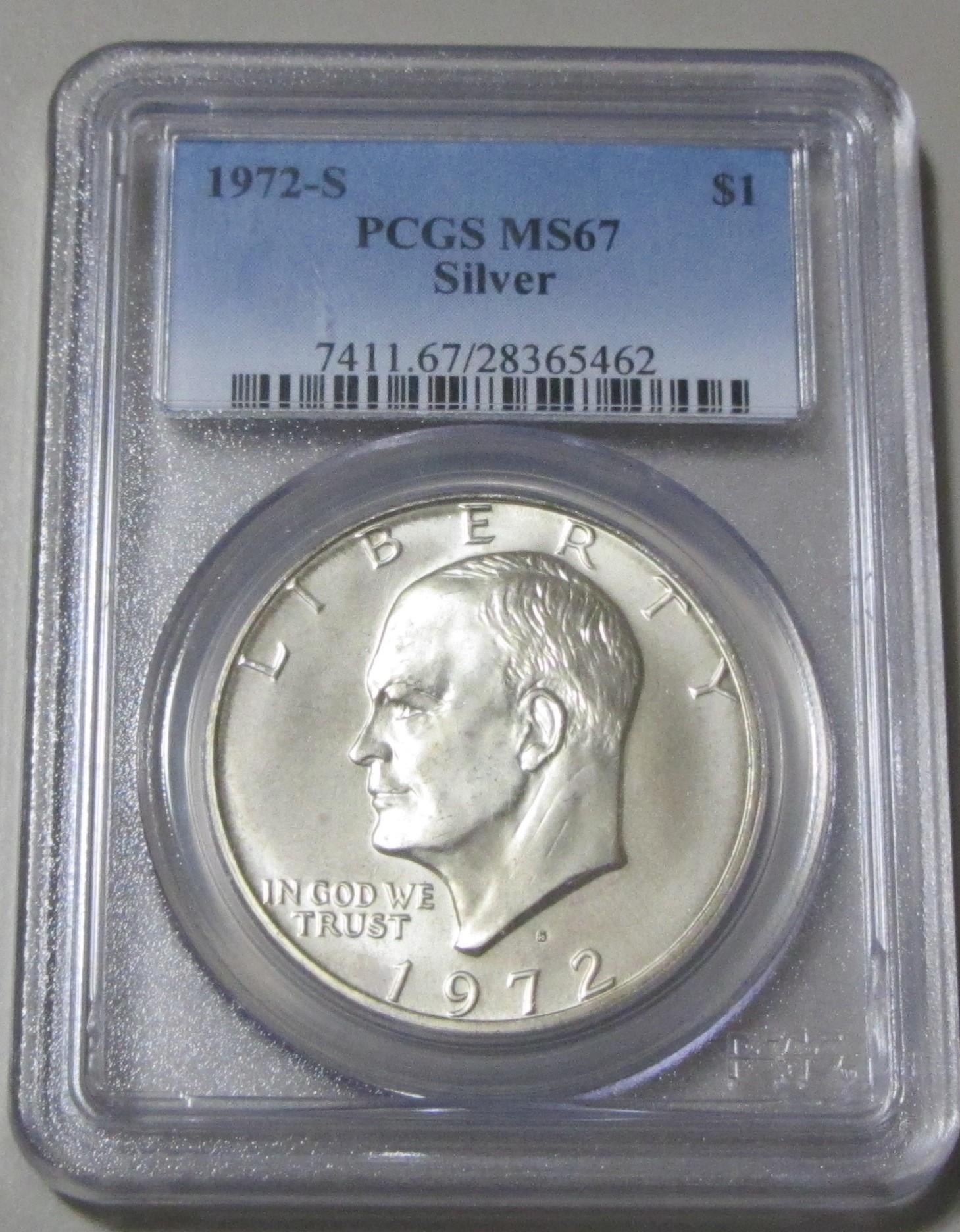 SILVER $1 1972-S IKE PCGS 67