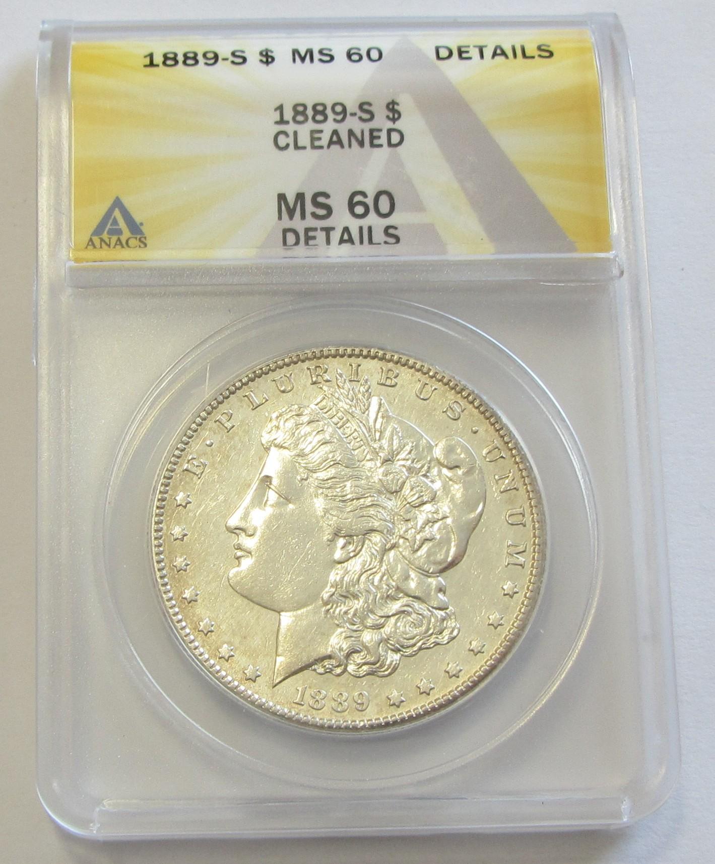 $1 1889-S MORGAN ANACS MS60