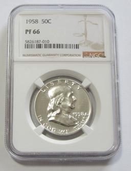 1958 FRANKLIN PROOF NGC 66