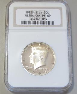 SILVER KENNEDY NGC 69 ULTRA 1992-S