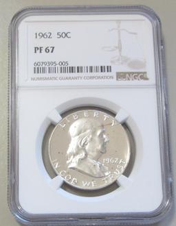 1962 PROOF FRANKLIN NGC 67