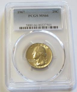 1967 BUSINESS STRIKE QUARTER PCGS 66