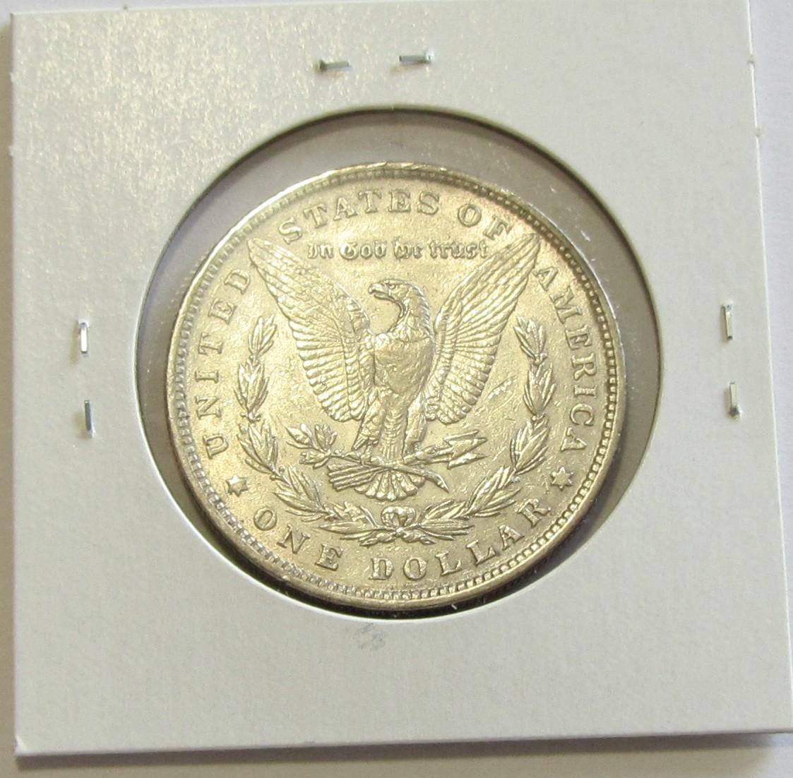 $1 1879 MORGAN 8 FEATHER