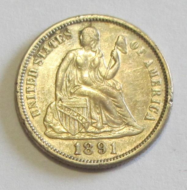 HIGH GRADE 1891 SEATED DIME