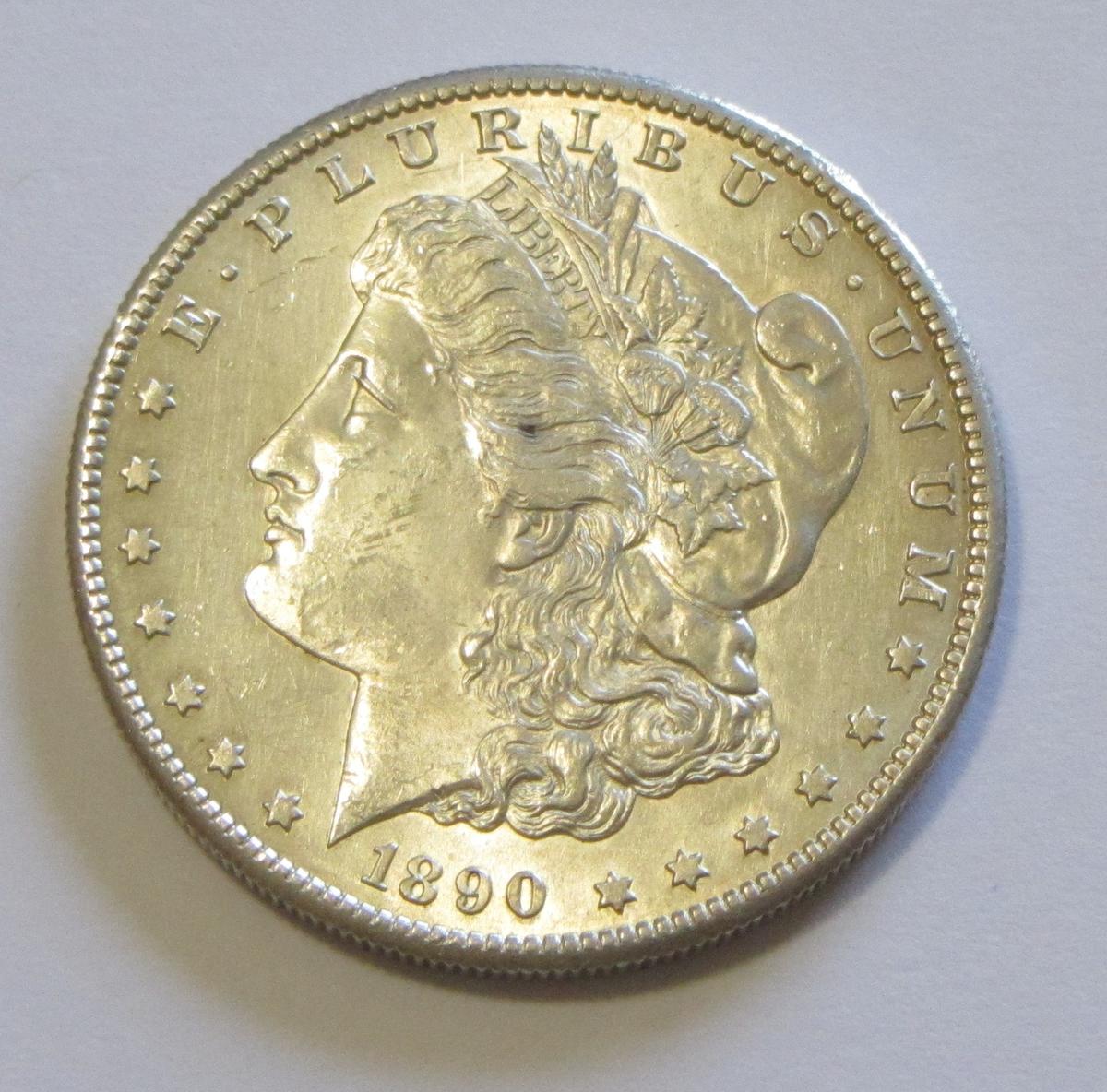 BRILLIANT UNC $1 1890-S MORGAN