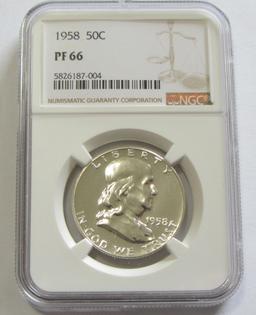 1958 PROOF FRANKLIN NGC 66