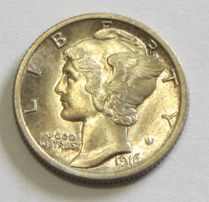 1916 MERCURY DIME