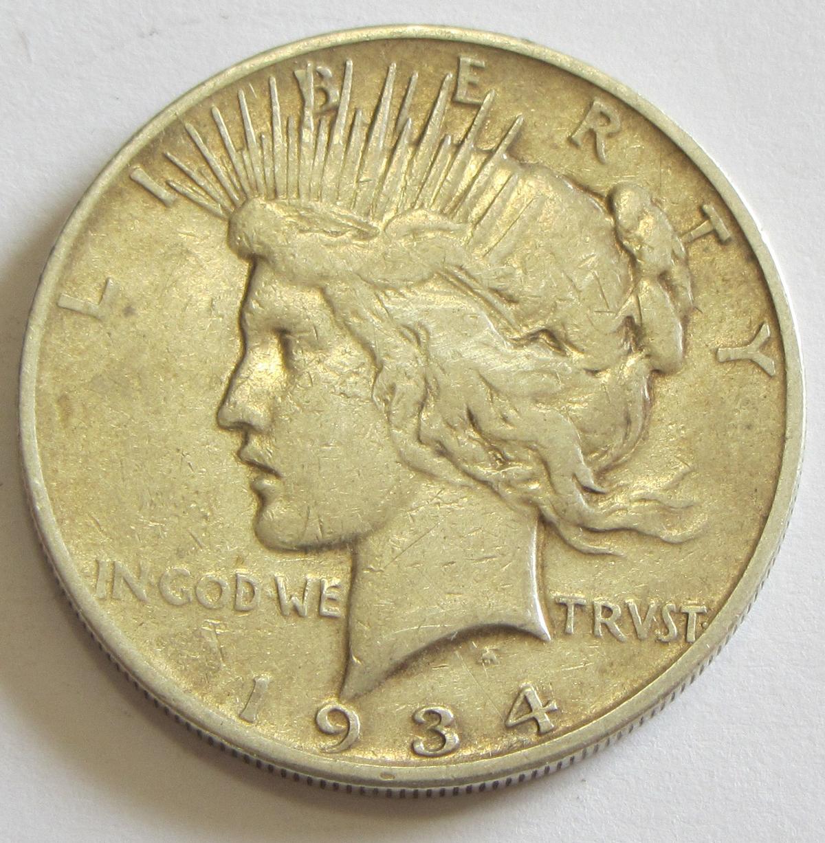 NICE DATE $1 1934-S PEACE DOLLAR