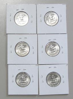 BU QUARTER LOT SILVER D AND S MINT 1943 1947 1945 1944