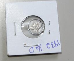 1832 CAPPED BUST HALF DINE HOLES