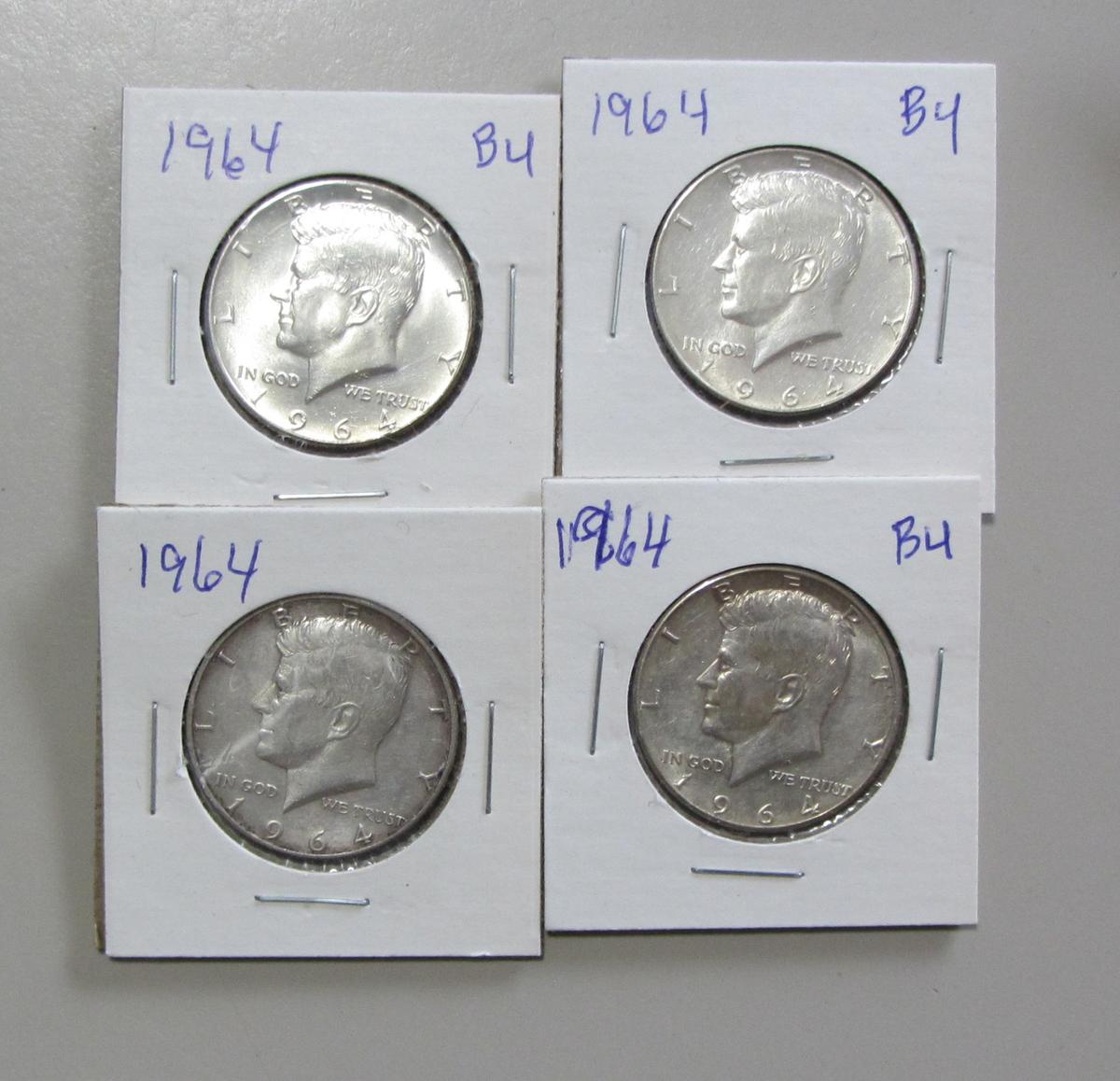 4 SILVER KENNEDY HALF DOLLARS