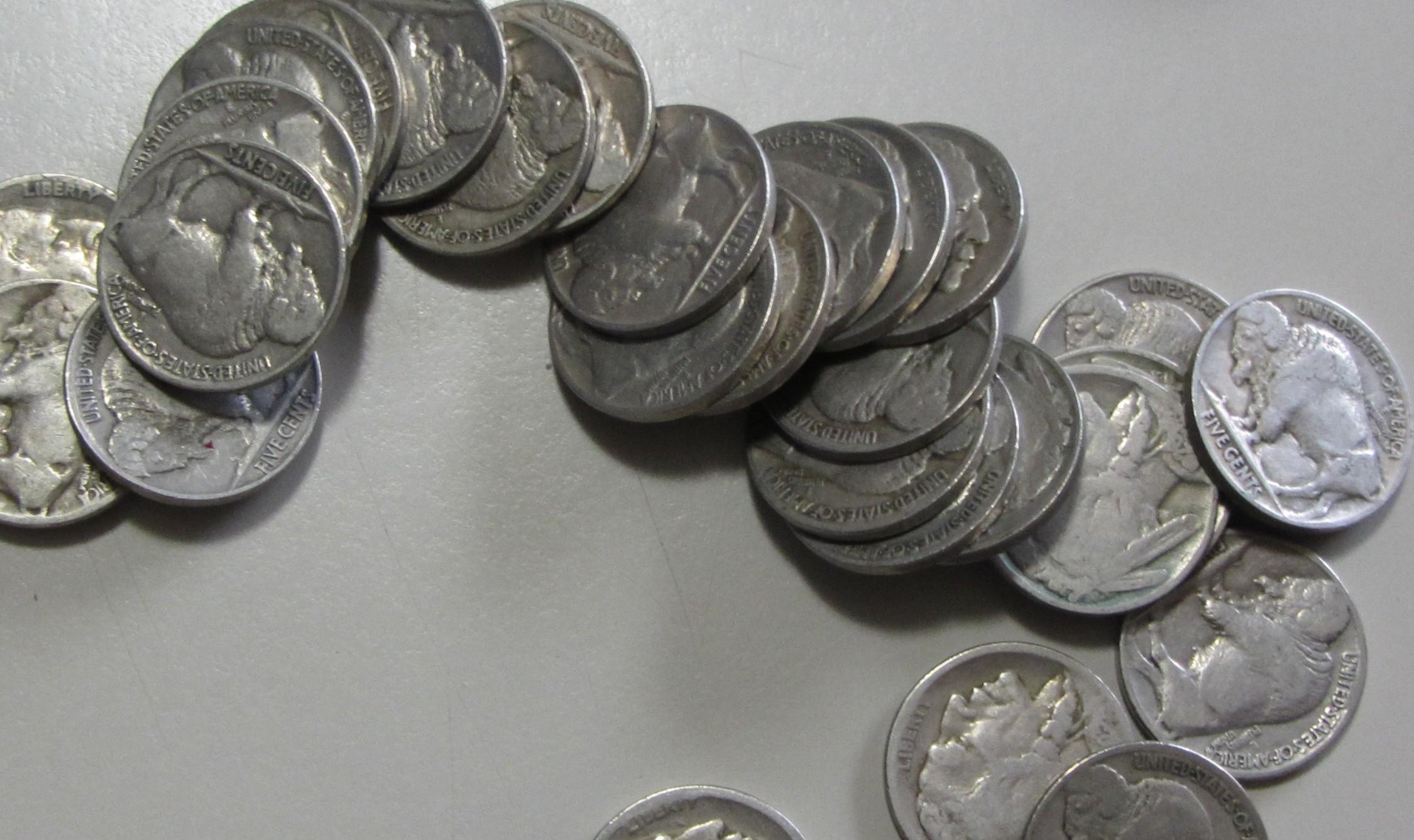 28 MIXED DATE BUFFALO NICKELS FULL DATE