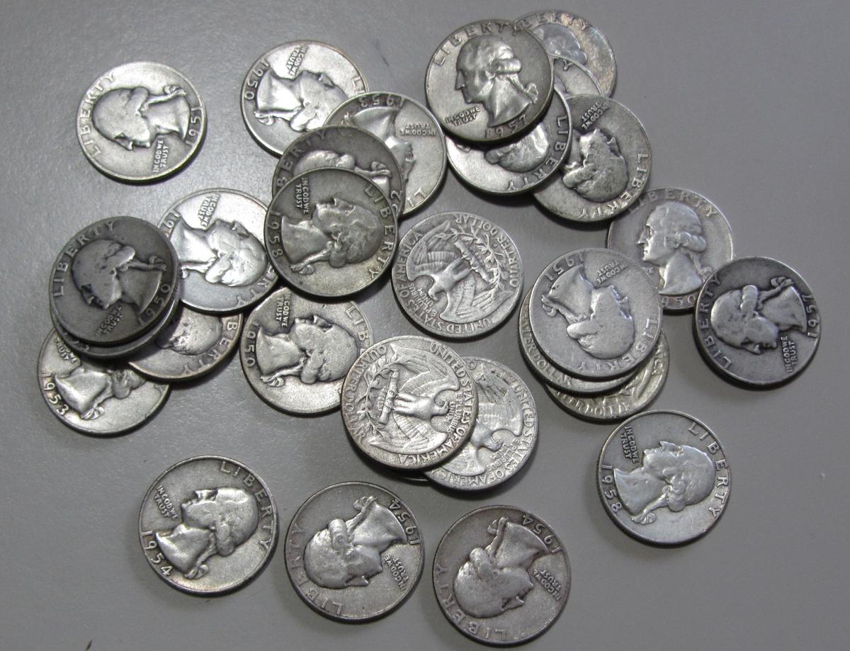 SILVER QUARTER LOT 90% $7.25 FACE VALUE