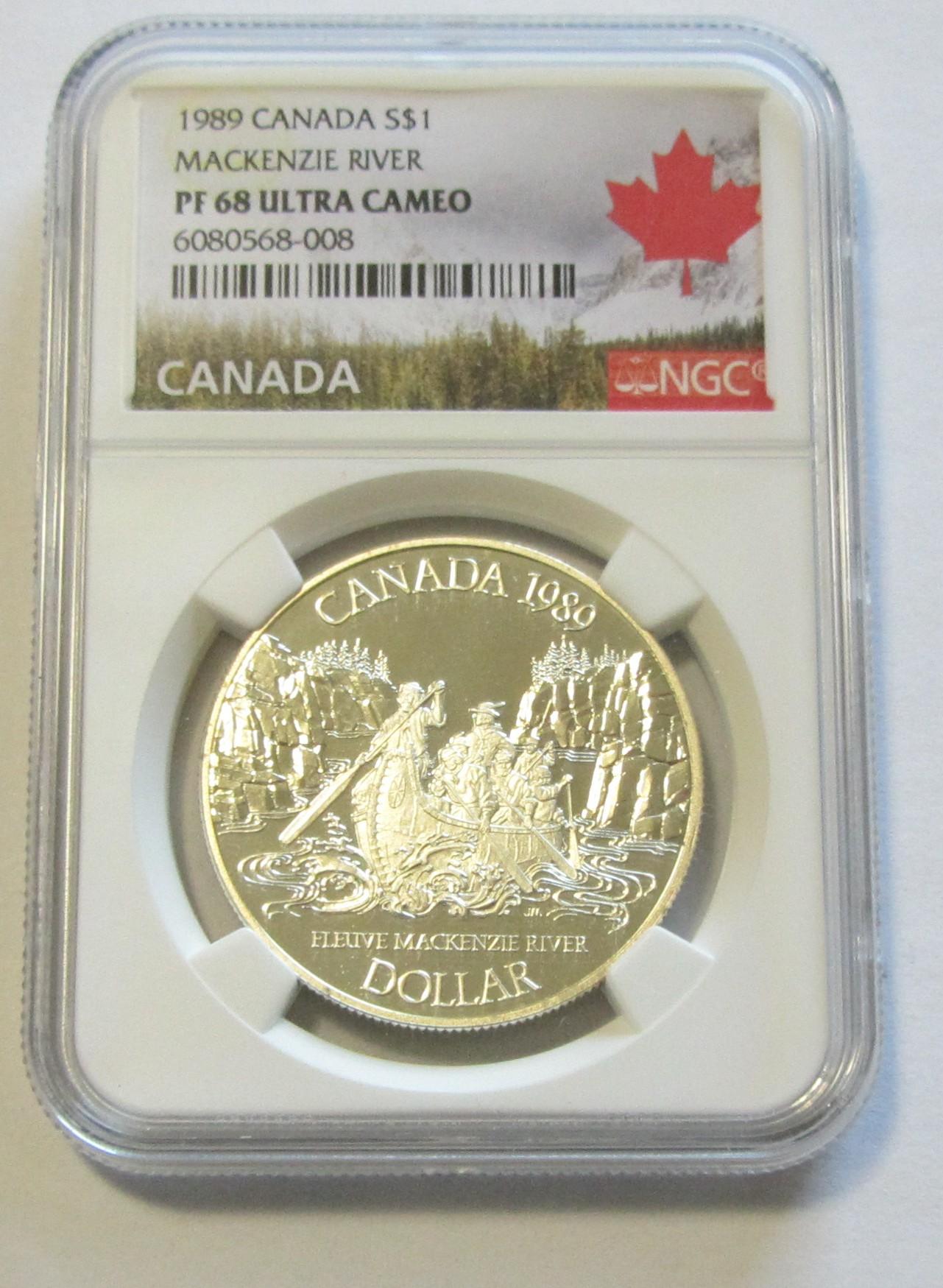 $1 SILVER MACKENZIE CANADA NGC 68