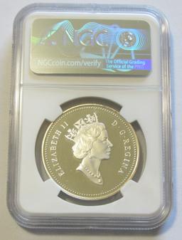 $1 SILVER 1990 CANADA KELSEY PROOF 68 NGC