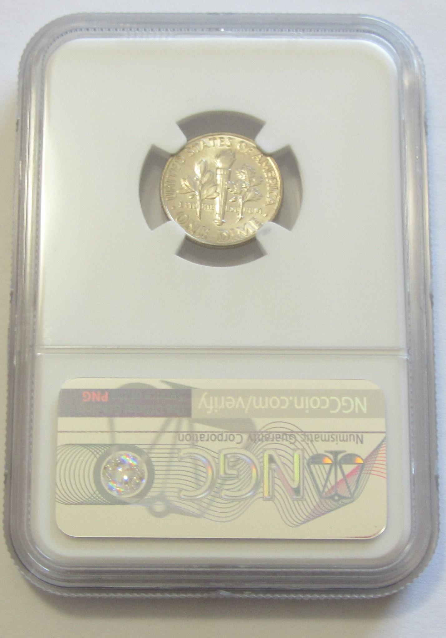 1965 SMS DIME NGC 66