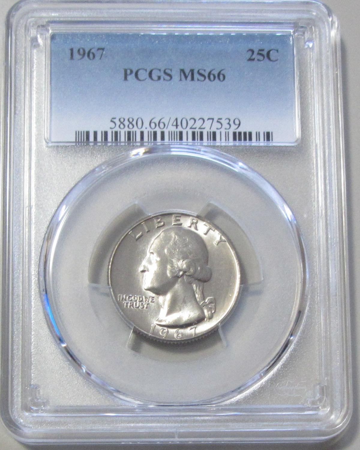 1967 QUARTER PCGS 66