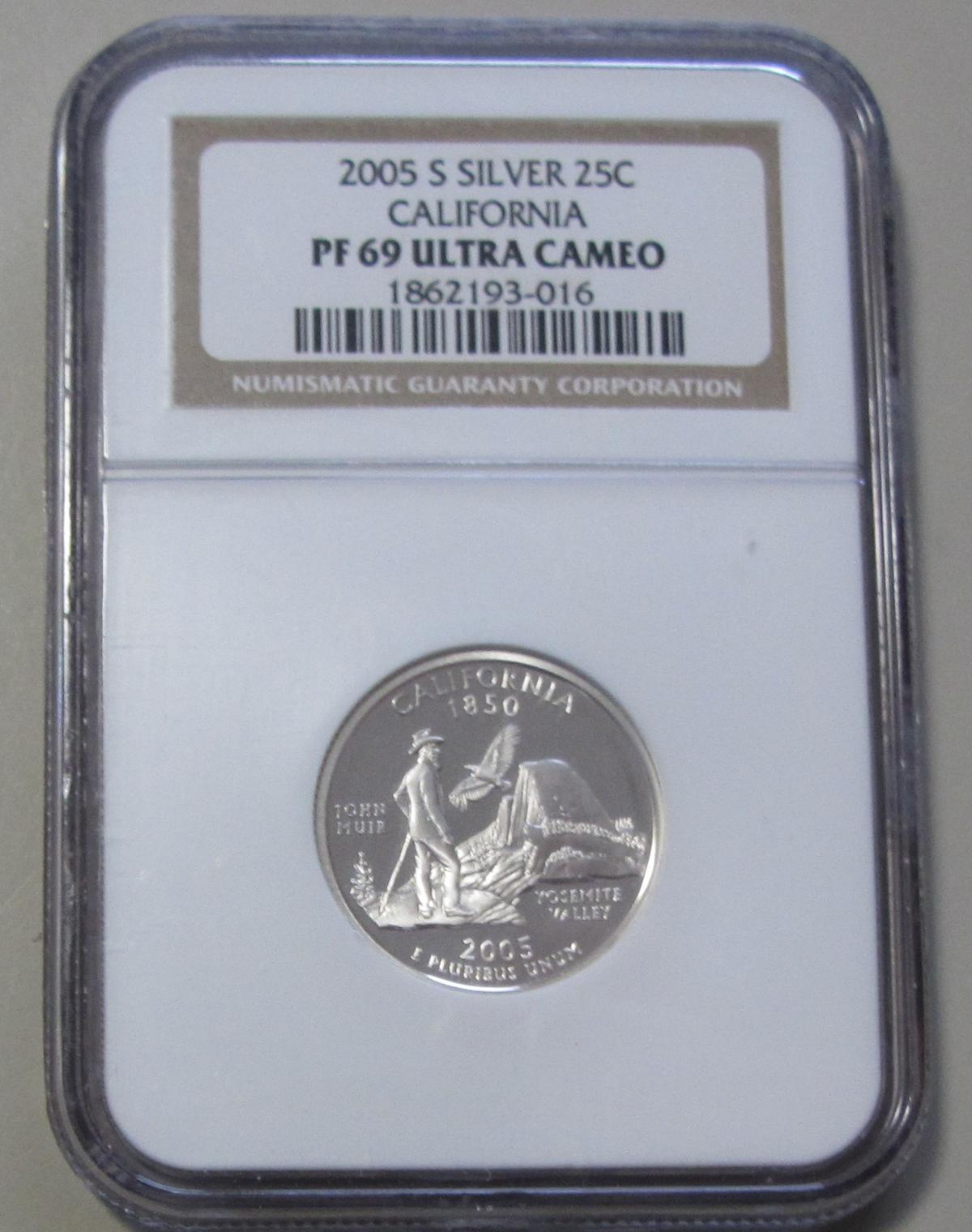 2005-S SILVER QUARTER NGC 69