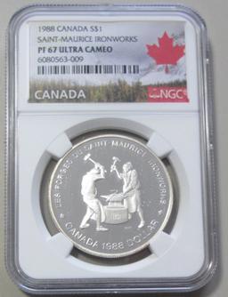 $1 SILVER 1988 CANADA NGC 67