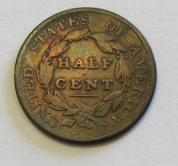 1828 HALF CENT