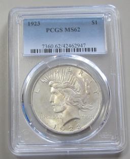 $1 1923 PEACE PCGS MS 62