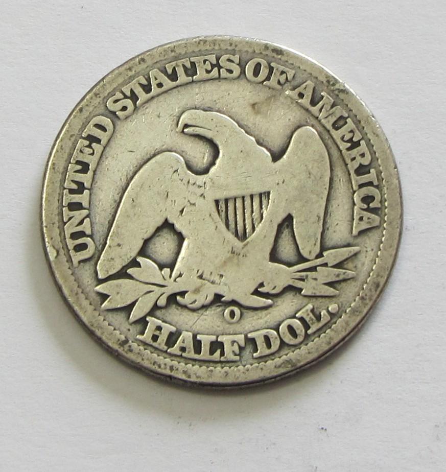 1858-O SEATED HALF