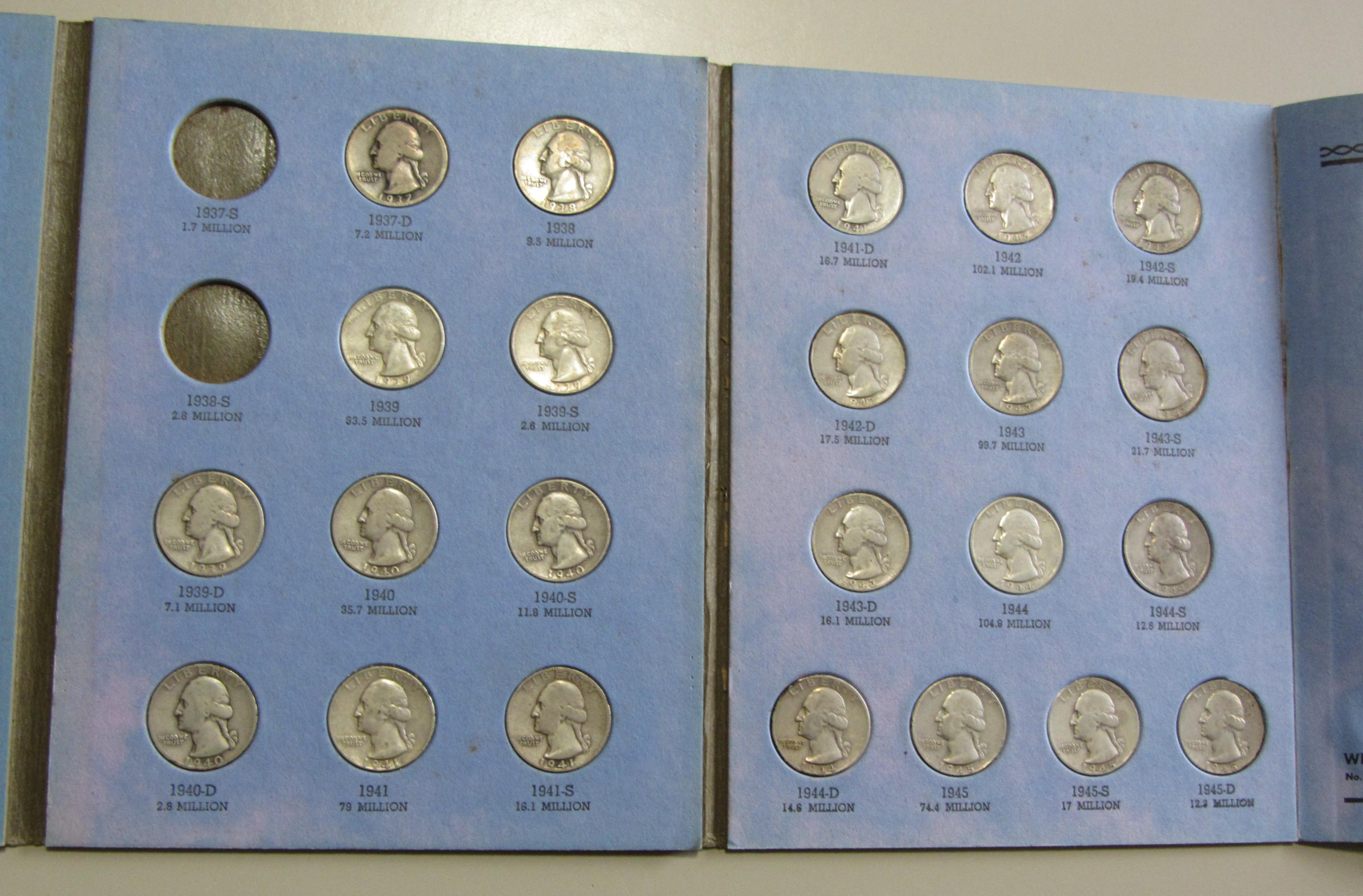 BOOK OF SILVER QUARTERS EARLY DATES 33 COINS