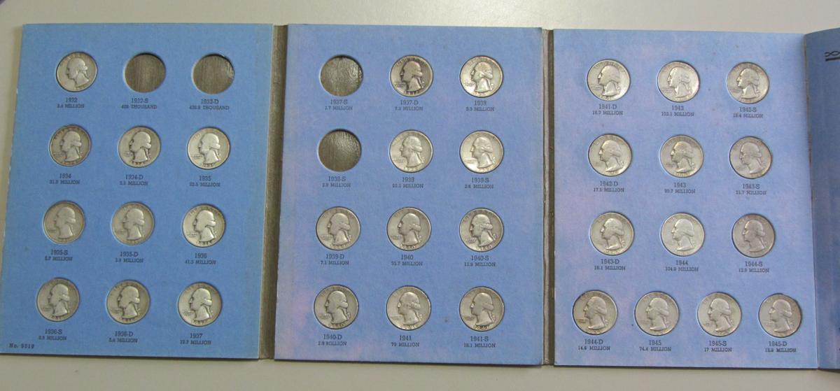 BOOK OF SILVER QUARTERS EARLY DATES 33 COINS