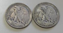 1937 1938 WALKING LIBERTY HALF DOLLARS