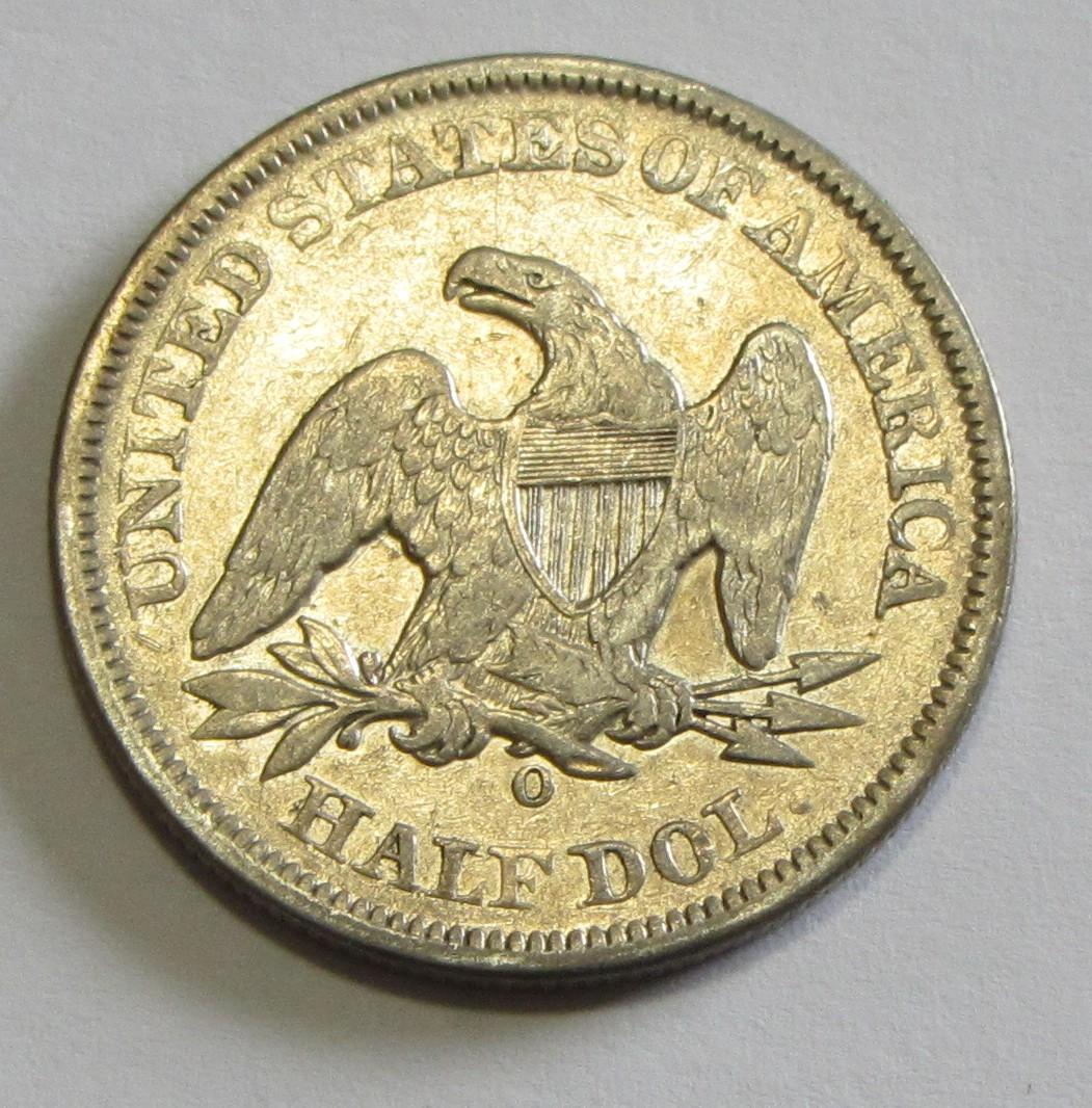 1858-O SEATED HALF DOLLAR