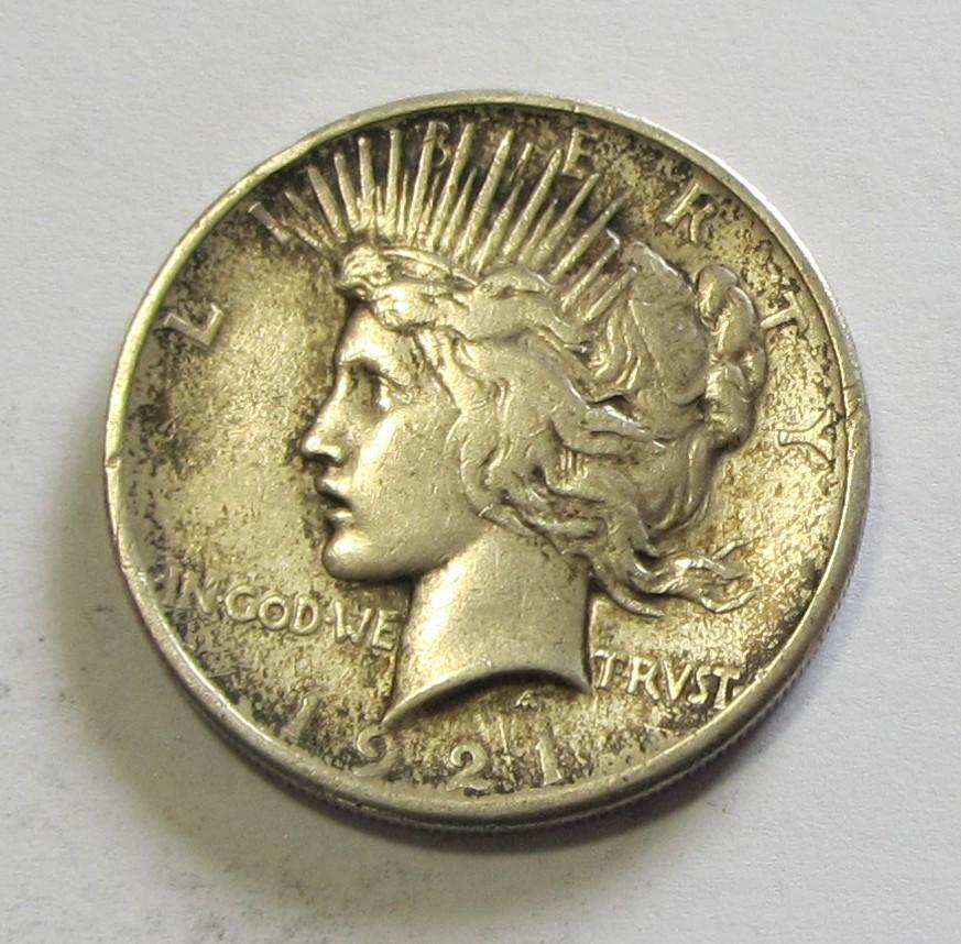 KEY DATE $1 1921 PEACE SILVER DOLLAR