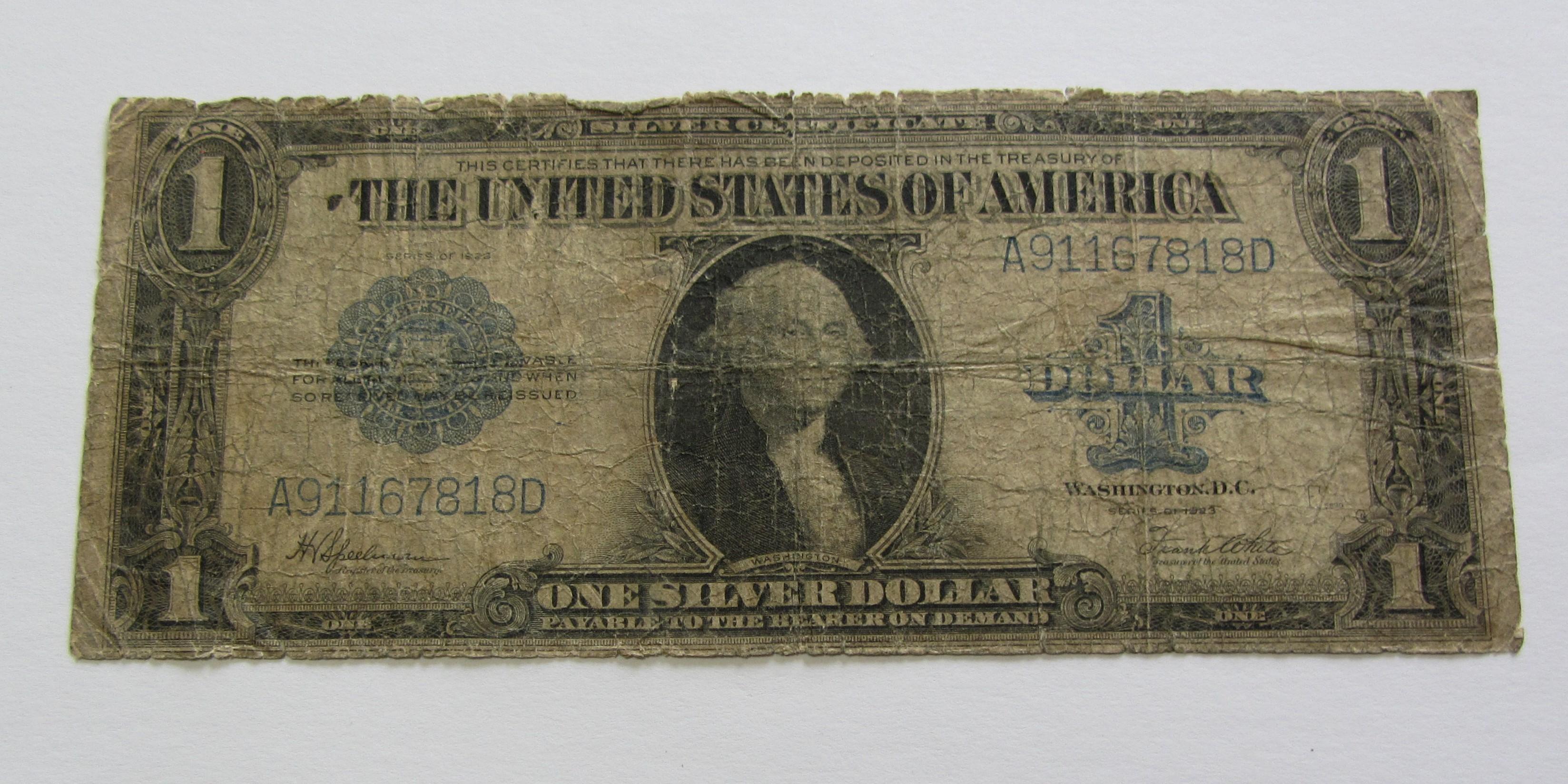 $1 1923 SILVER CERTIFICATE