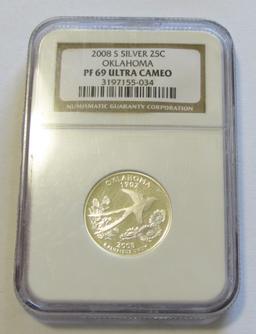 2008-S SILVER QUARTER NGC 69