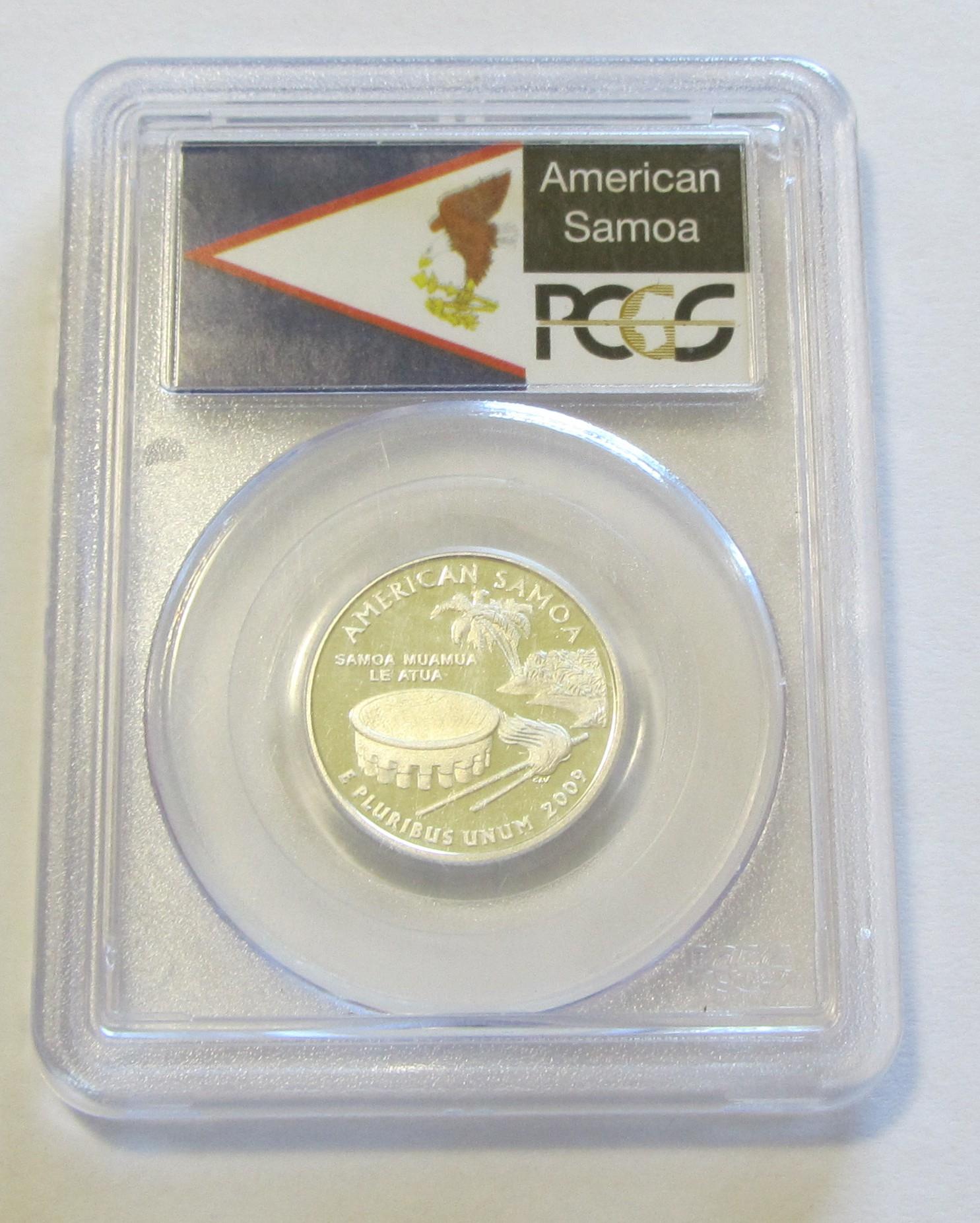 2009-S SILVER QUARTER SAMOA PCGS 69