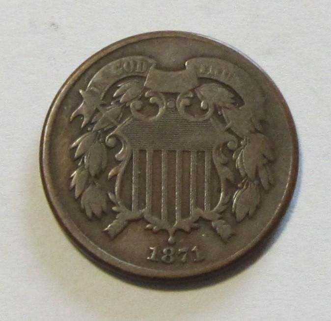 1871 2 CENT PIECE