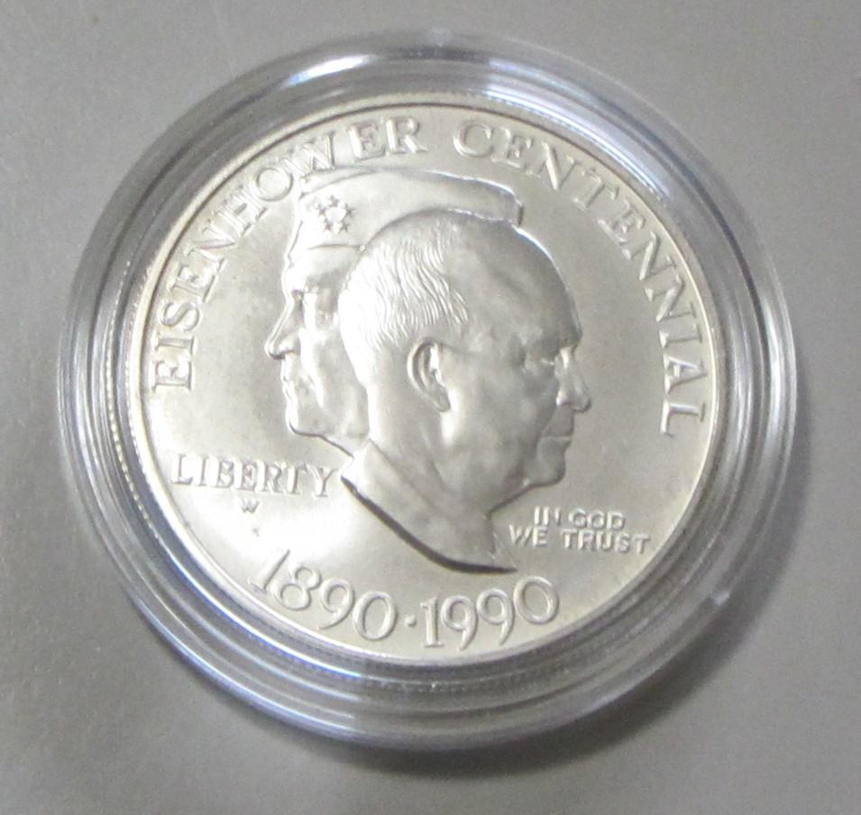 EISENHOWER SILVER $1 1990 COMMEMORATIVE