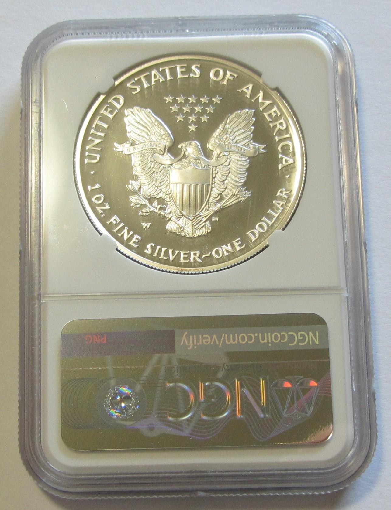 $1 2004-W SILVER PROOF EAGLE NGC 69