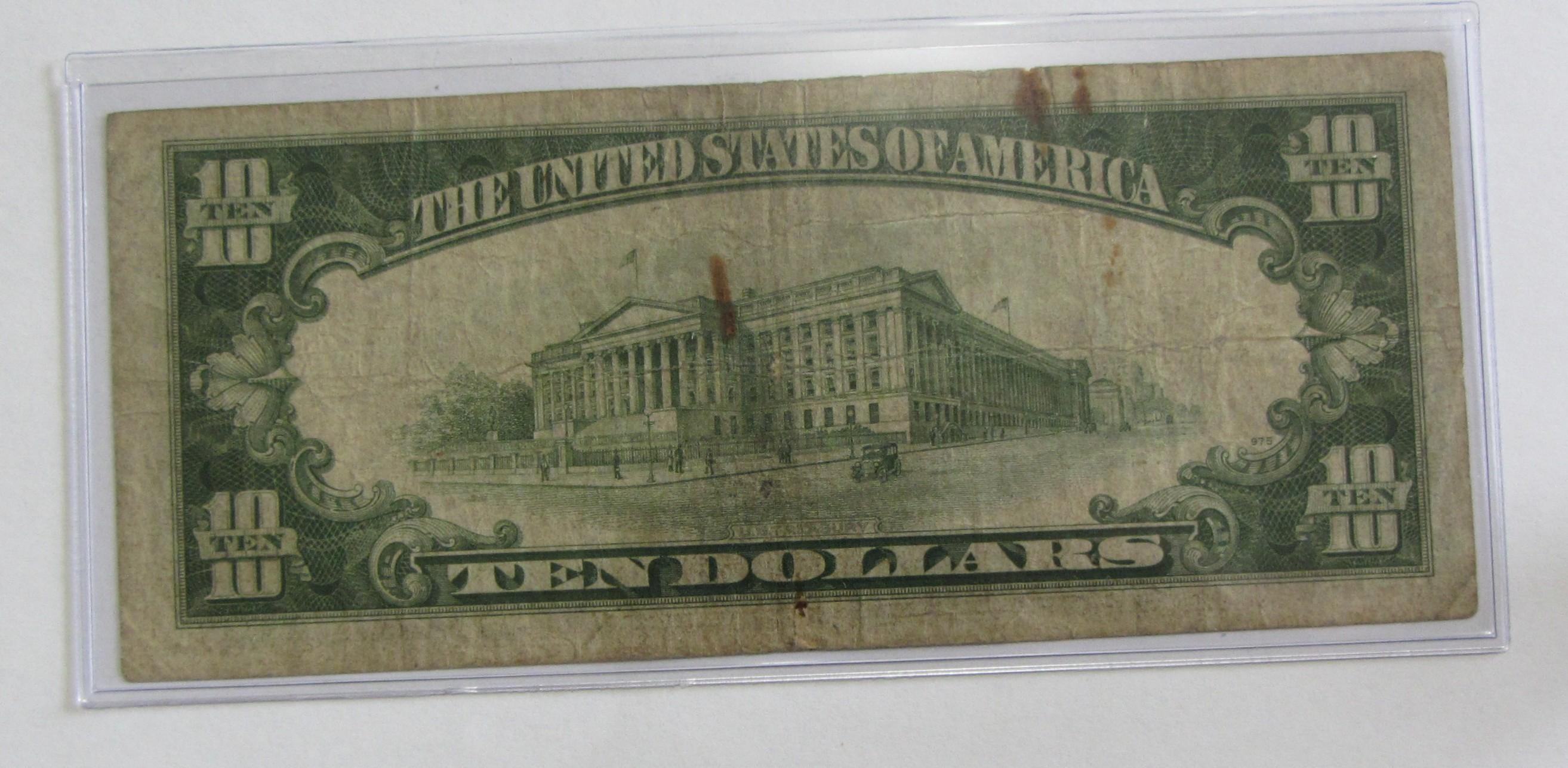 $10 NORTH ARRICA SILVER CERTIFICATE 1934