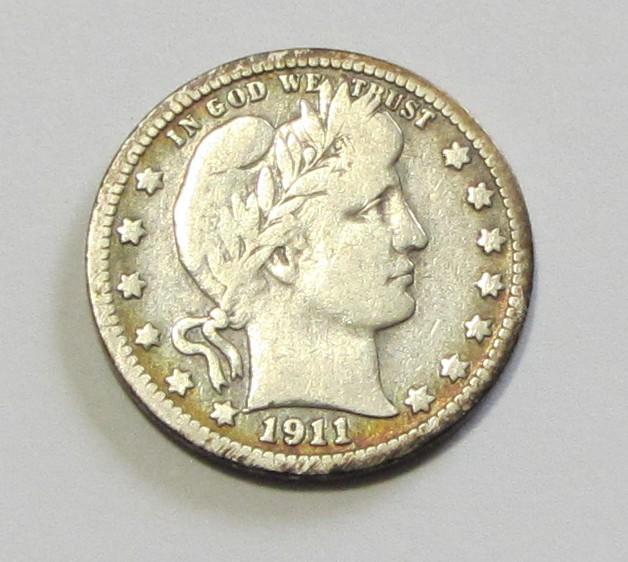 1911-D BARBER QUARTER 25C