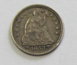 1853 SEATED HALF DIME