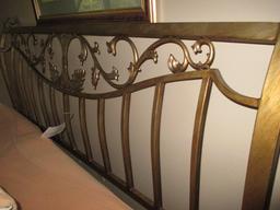 Metal King Size Sleigh Bed - Art Nouveau Style - Maker's Tag - originally $525