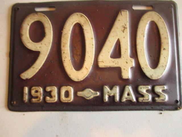 1930 Low Number Massachusetts Number Plates