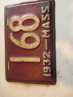 Pair Low Number 1933 License Plates and a 1932 Plate