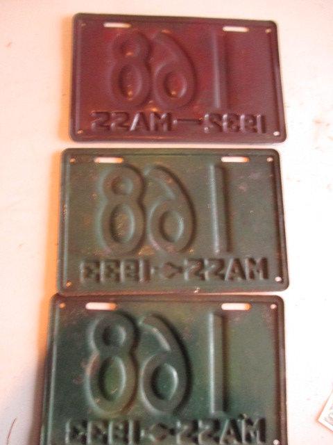 Pair Low Number 1933 License Plates and a 1932 Plate