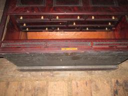 Wooden Tool Chest - Crotch Mahogany Veneer Interior 38" X  24" X 23"