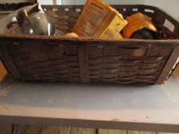 Large Vintage GE Lightbulbs & Others in Antique Laundry Basket