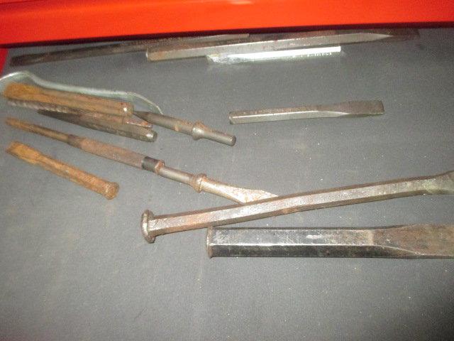 US General  Rolling Tool Box with Wood Clamps and Other Tools