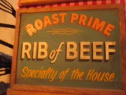 Roast Prime Rib of Beef sign paint on chalkboard 24"X  18"- staining