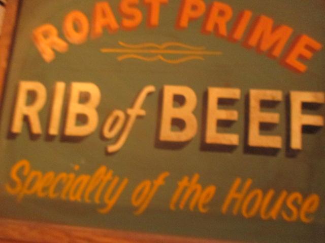 Roast Prime Rib of Beef sign paint on chalkboard 24"X  18"- staining
